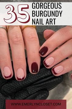 Elegant burgundy nail designs for a chic autumn look! Explore classy burgundy nail designs that are perfect for any occasion. Discover stunning dark burgundy nails designs to elevate your manicure. Check out our collection of burgundy nails designs nailart to find the perfect style for your fall nails. Embrace the season with these sophisticated and trendy nail designs! What Nail Color Goes With Burgundy Dress, Dark Burgundy Nails, Nail Design For Fall, Burgendy Nails, Oxblood Nails, Burgundy Nail Art, Burgundy Acrylic Nails, Burgundy Nail Designs