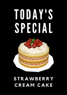 the cover of today's special strawberry cream cake