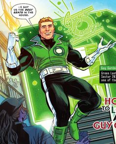 a comic book cover with a man dressed as green lantern