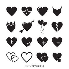 heart icons with arrows and hearts