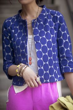 Polka Dot Jacket, Jacket Cape, Song Of Style, Types Of Jackets, Creation Couture, Pink Pants, Kurti Designs, Eminem, Sewing Inspiration