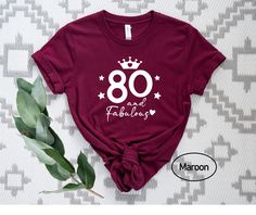 80 And Fabulous Shirt, 80th Birthday Queen Tshirt, Eighty Birthday Gift Tee, 80th Birthday Shirt Women, 80th Birthday Party T-Shirt BELLA CANVAS UNISEX ADULT SHIRTS (3001 CREWNECK/3005 V-NECK) Please free to contact me for more options (color,size, product etc.) DESIGN/FABRIC/CARE INFO * This updated unisex essential fits like a well-loved favorite. Super soft cotton and excellent quality print makes one to fall in love with it over and over again. * 100% Airlume combed and ringspun cotton (fibe 80 And Fabulous, Birthday Shirt Women, 50th Anniversary Party, 80th Birthday Party, Queen Tshirt, Birthday Queen, Adulting Shirts, 80th Birthday, Design Fabric