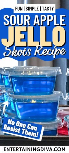 an advertisement for the soup apple jello shot's recipe