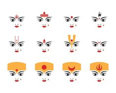 an image of various face designs