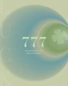 a green and blue circle with the words 777 on it