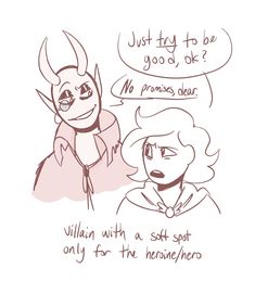 an image of two people with horns on their heads and one is talking to the other