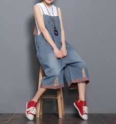 Denim Casual Spring Denim Overall Women Jumpsuits Overall Women, Spring Denim, Organic Colors, Pants Loose, Women Pants, Loose Style, Denim Cotton, Denim Details, Organic Cotton Fabric