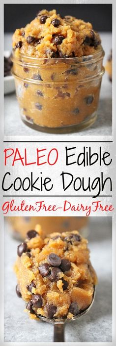 paleo edible cookie dough in a glass bowl