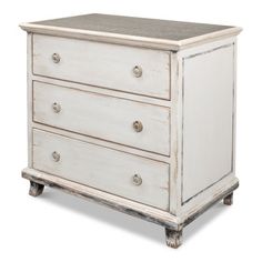 a white dresser with three drawers and two doors on one side, an open drawer at the top