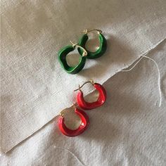 [MATERIAL]: Brass with enamel. [HOOP SIZE]: 20mm or 0.78" Small Hoop Enamel Earrings, Trendy Round Enamel Hoop Earrings, Everyday Enamel Hoop Earrings, Nickel-free Enamel Hoop Earrings, Enamel Small Hoop Earrings For Gift, Small Hoop Enamel Earrings For Gift, Small Hoop Enamel Earrings Gift, Red Small Hoop Metal Jewelry, Green Enamel Hoop Jewelry