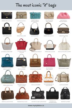 Types Of Handbags, Luxury Bags Collection, Fashion Vocabulary, Stylish Purse, Stylish Handbags, Classic Handbags, Luxury Purses, Fancy Bags