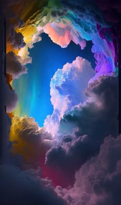 an image of a rainbow in the clouds