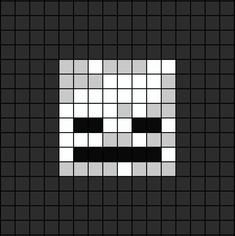 A pixel art template of a skeleton's face from Mine-craft the video game. Minecraft Skeleton Pixel Art, Minecraft Mob Head Pixel Art, Minecraft Painting Grid, Pixel Art Video Games, Skeleton Pixel Art, Face Pixel Art, Minecraft Skull, Pixelart Minecraft, Minecraft Pixel Art Templates