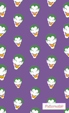 the joker's face is shown on a purple background