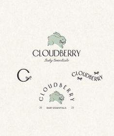 the logos for cloudberry, cloudberry and cloudberry baby essentials are shown