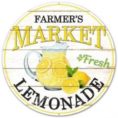 a sign that says farmer's market lemonade