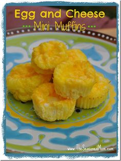 egg and cheese mini muffins on a plate