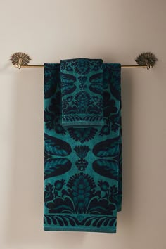 Tova Bath Towel Collection Dark Turquoise, Towel Collection, Dream House Decor, Aesthetic Room Decor, Simple Decor, Dream Home Design, Bathroom Inspiration, Towel Rack, House Inspiration