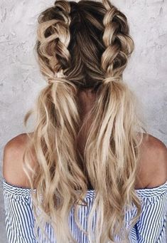 Braided pigtails. Dutch Braid Hairstyles, Blonde Hair Inspiration, Long Blonde, Good Hair Day, Long Blonde Hair, Braid Hairstyles