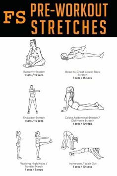 an exercise poster with instructions to do the back stretch and exercises for beginners in order to