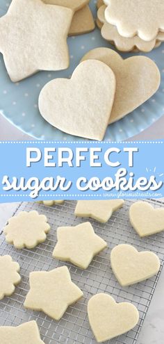 Perfect Sugar Cookie Recipe, easy cookie recipes, easy to make sweet treats Perfect Sugar Cookie Recipe, Sugar Cookie Cutout Recipe, Cut Out Cookie Recipe, Perfect Sugar Cookies, Sugar Cookie Recipe Easy, Best Sugar Cookie Recipe, Christmas Baking Recipes, Sugar Cookie Recipe