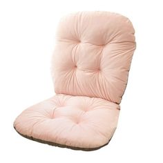 a pink chair cushion on a white background