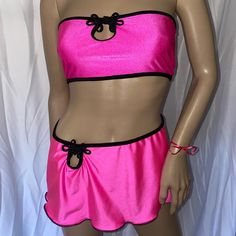 Two Piece Tube Top And Mini Skirt Set Is Made Of High-Quality Spandex Fabric. Chinese Frog Closure Detail On The Top And Skirt. Many Sizes And Colors Available. #Tubetop #Miniskirt#Hotpink #Raveset#Hotpink Pink Flirty Skirt For Club, Pink Flirty Club Skirt, Flirty Pink Skirt For Clubbing, Flirty Pink Skirt For Club, Trendy Stretch Pink Mini Skirt, Pink Mini Skirt For Club, Trendy Pink Stretch Mini Skirt, Pink Stretch Bottoms For Club, Pink Club Skirt For Summer