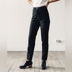 High-Rise Pant With A Slim, Tapered Leg And Cute Crop Length From Aritzia Brand Community. These Are Very Similar To The Jesse Kamm Ranger Pant At A Fraction Of The Price. 100% Cotton, Tried On But Never Worn (Too Short For Me). Lint From Storage Otherwise Perfect Condition. Cover Image Is Kamm Ranger Pant To Give An Idea Of The Fit. See Photos For Measurements. Waist: 15 In Rise: 12 In Inseam: 27 In Fitted Black Straight Leg Chinos, Fitted Black Chinos For Work, Black Fitted Straight Leg Pants, Black Fitted Tapered Leg Chinos, Fitted Black Chinos With Tapered Leg, Fitted Black Straight Leg Pants, Black Fitted Tapered-leg Chinos, Fitted Black Tapered Leg Pants, Black Fitted Cotton Pants