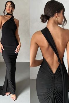 Open Back Bodycon Dress, Long Dress With Back Out, One Shoulder Backless Dress, Prom Dresses Open Back Long, Dress Night Party Elegant, Back Open Dress, Back Out Dress, Night Dress Long, Dresses For Night Out