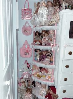 a closet filled with lots of stuffed animals