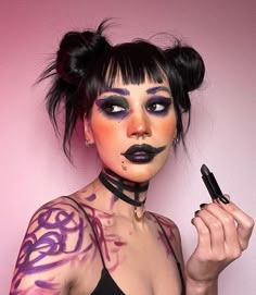 Halloween Makeup Only Costume, Halloween Outfits 2023, Halloween Makeup 2023, Make Up Halloween Mujer, Halloween Cosplay Ideas, Halloween Inspired Makeup, Spooky Makeup Looks, Halloween Outfits Ideas, Spooky Halloween Makeup