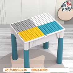 a toy table with lego blocks on it