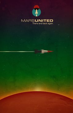 an image of a space shuttle flying through the sky above earth with text that reads, mars united make and break again