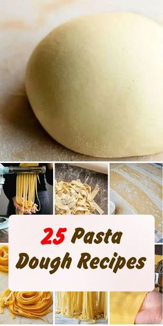 the collage shows different pasta doughs and how to make them