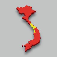 Vietnam Map, Vietnam Flag, Vector Art, Vietnam, Vector Free