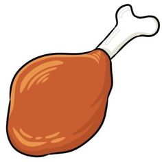 a chicken leg with a bone in it's middle, on a white background