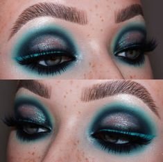 ʀɛɨ ʟɨʟɨȶɦ on Instagram: “Finally felt like doing makeup yesterday (everything going on rn is quite off putting for me) and I was in a mood for something dark and…” Aqua Eyeshadow, Goth Eye Makeup, Funky Makeup, Doing Makeup, In A Mood, Punk Makeup, Queen Makeup, Edgy Makeup, Makeup Eye Looks