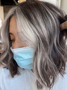 Grey Blending Hair, Grey Hair Blending, Grey Hairstyle, Hair Blending, Mushroom Brown