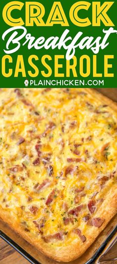 Egg Casseroles, Brunch Casserole, Breakfast Eggs, Breakfast Casserole Easy, Plain Chicken, Bacon Breakfast, Egg Casserole