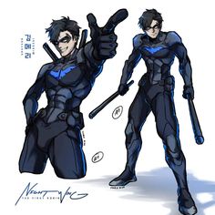 Nightwing Art, Batman Nightwing, Villain Costumes, Batman Artwork, Arte Dc Comics, Batman Comic Art, Dc Comics Artwork, Dc Comics Characters, Batman Family