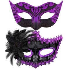 PRICES MAY VARY. Couple masquerade mask set - package include 2 pcs masquerade masks, the black plastic masquerade mask for men, the black and violet sequins masquerade mask for women, which with rhinestone and flower decor Premium material - SIQUK masquerade party masks are made of strong, durable and lightweight plastic, no extra glue and no discoloration, the masquerade mask can be molded easily to the face contours of the wearers One size fits most - the couple masquerade masks are attached Couples Masquerade Masks, Mens Masquerade Mask, Rhinestone Halloween, Fur Pom Pom Beanie, Beaded Hair Pins, Halloween Costume Mask, Mask For Men, Party Masks, Party Mask