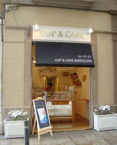 the entrance to cup and cake in barcelona