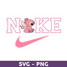 a pink nike logo with a koala bear on it's back and the word swg - png