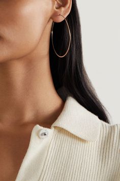 Emphasizing versatility and longevity, Melissa Joy Manning's jewelry is handcrafted by expert artisans who pay close attention to even the smallest detail. These sizable hoop earrings are cast from 14-karat recycled gold that's both lightweight and delicate. Sweep your hair into a low bun to keep them in focus. Refined 14k Gold Round Earrings, 14k Gold Oval Hoop Earrings Timeless Style, Oval 14k Gold Hoop Earrings Timeless Style, Timeless 14k Gold Oval Hoop Earrings, Timeless Oval 14k Gold Hoop Earrings, Timeless Round Hoop Earrings For Everyday Luxury, Classic Round Earrings For Everyday Elegance, Classic Round Everyday Elegance Earrings, Refined 14k Gold Jewelry With Matching Earrings