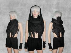 Handmade to order in Denver, CO! Ultra versatile piece that's a great addition to any cosplay or festival wardrobe. Listing is for the masked scarf base piece, with the option to add a matching unattached/removable cowl hood.  The double layered organic cotton mask/scarf includes ties on each side so that it can be tied around the head/above the ears to prevent it from slipping down. The mask can be worn up or down.  Ties also allow the scarf to be worn as a shirt, with the ties tied around the Ninja Face Mask, Rave Scarf, Rave Hood, Cowl Hood, Organic Cotton Fabric, Denver Co, Face Coverings, Adult Costumes, Clothing Items