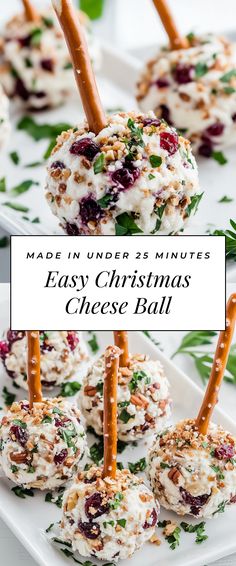 Image for Easy Christmas Cheese Ball Xmas Cheese Ball, Holiday Cheese Balls Christmas, Best Cheeseball Recipe Ever, Christmas Cheese Balls Ideas, Cheese Balls Christmas, Port Wine Cheese Ball, Holiday Cheese Balls, Christmas Cheese Ball, Easy Cheeseball