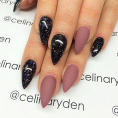 Mauve Nails, Gel Nail Designs, Glitter Nail Art, Nail Shapes, Matte Nails, Gorgeous Nails, Love Nails, Trendy Nails