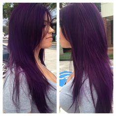 Medium Purple Hair, Hair Colour Purple Dark, Violet Black Hair Color, Dark Purple Hair Almost Black, Violet Soft Black Hair, Raven Hair Color Purple, Bright Purple Hair, Dark Purple Hair, Dyed Hair Purple