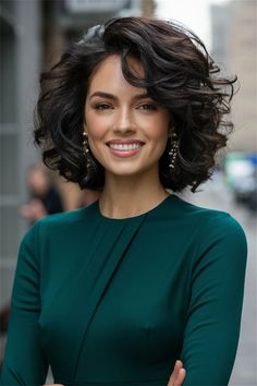 Classy Short Curly Hairstyles, Big Volume Curls Short Hair, Large Curls Medium Hair, Shoulder Length Curly Hair With Layers Natural Wavy Bobs, Short Curly Hairstyles For Wedding, Haircuts For Fine Curly Hair, Medium Length Curly Hair