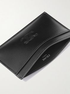 You can't go wrong with CELINE HOMME's 'Triomphe' cardholder. It's been crafted in Italy from smooth black leather and has an assortment of slots for your most-used cards. Celine Card Holder, Designer Card Holder, Leather Cardholder, Men Wallet, Card Holder Leather, Personal Shopper, Mr Porter, Wallet Men, Embossed Leather